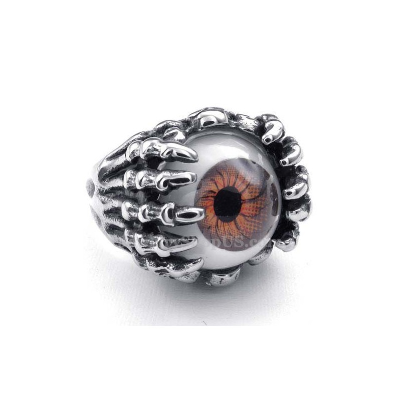 Anillo De Titanio Con Forma De Ojo Marrón Anillo De Titanio Con Forma De Ojo Marrón