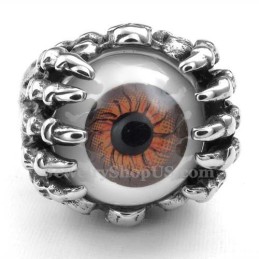 Anillo De Titanio Con Forma De Ojo Marrón