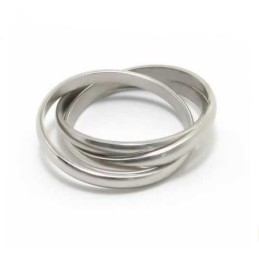Anillo De Titanio De Tres Círculos De 8 Mm