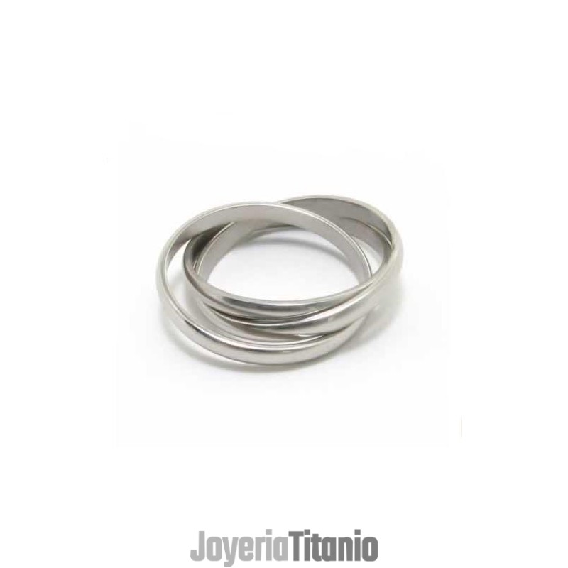 Anillo De Titanio De Tres Círculos De 8 Mm Anillo De Titanio De Tres Círculos De 8 Mm