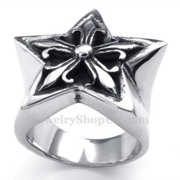 Anillo De Estrella De Cinco Puntas De Titanio