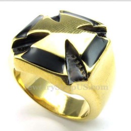 Anillo De Cruz De Titanio Y Oro