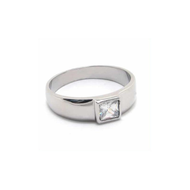 Anillo De Corte De Titanio Con Incrustaciones De Diamantes De 6 Mm