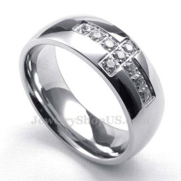 Anillo De Cruz De Titanio