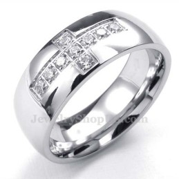 Anillo De Cruz De Titanio