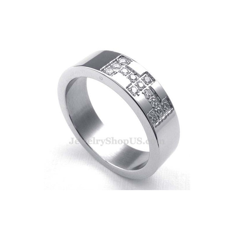 Anillo De Cruz De Titanio