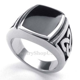 Anillo De Titanio Negro Para Hombre