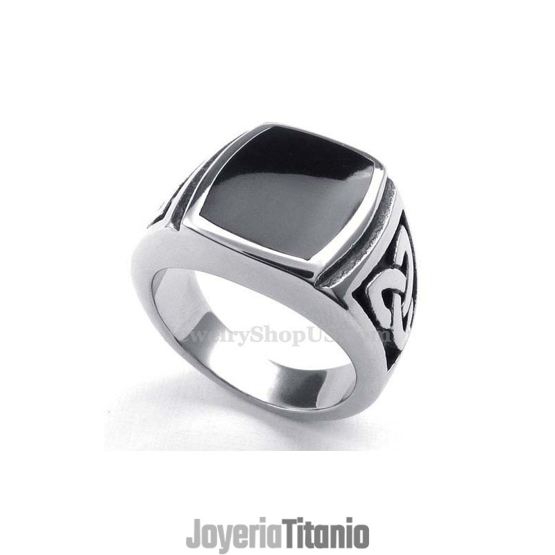 Anillo De Titanio Negro Para Hombre