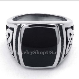 Anillo De Titanio Negro Para Hombre