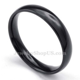 Anillo Liso De Titanio Negro De 4 Mm