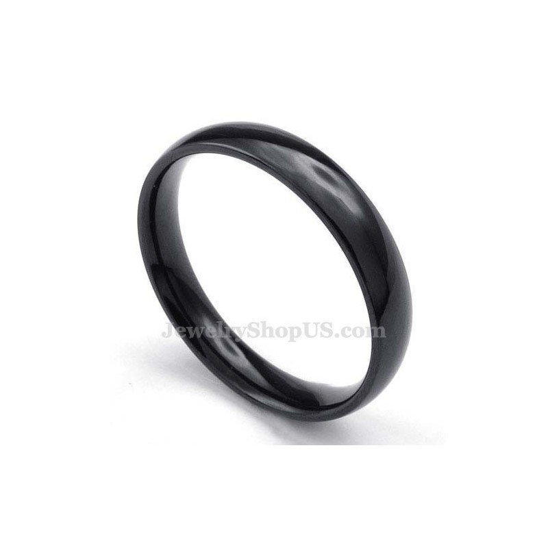 Anillo Liso De Titanio Negro De 4 Mm