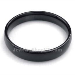 Anillo Liso De Titanio Negro De 4 Mm