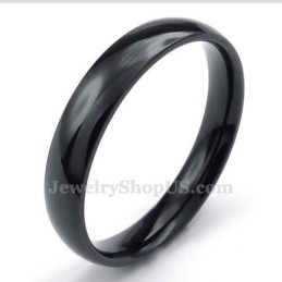 Anillo Liso De Titanio Negro De 4 Mm