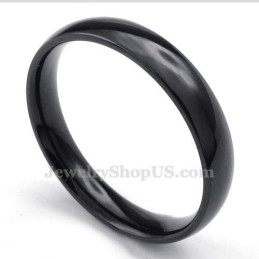 Anillo Liso De Titanio Negro De 5 Mm