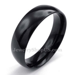 Anillo Liso De Titanio Negro De 6 Mm