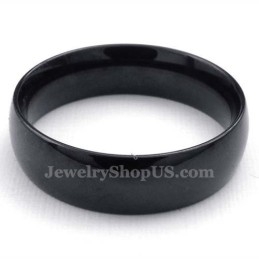 Anillo Liso De Titanio Negro De 6 Mm