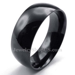 Anillo Liso De Titanio Negro De 8 Mm
