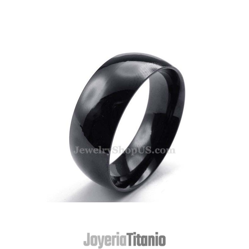 Anillo Liso De Titanio Negro De 8 Mm Anillo Liso De Titanio Negro De 8 Mm