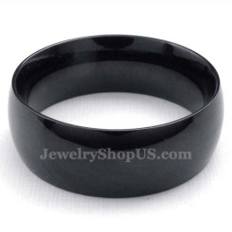 Anillo Liso De Titanio Negro De 8 Mm
