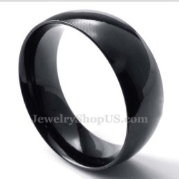 Anillo Liso De Titanio Negro De 8 Mm