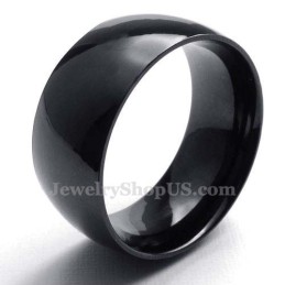 Anillo Liso De Titanio Negro De 10 Mm