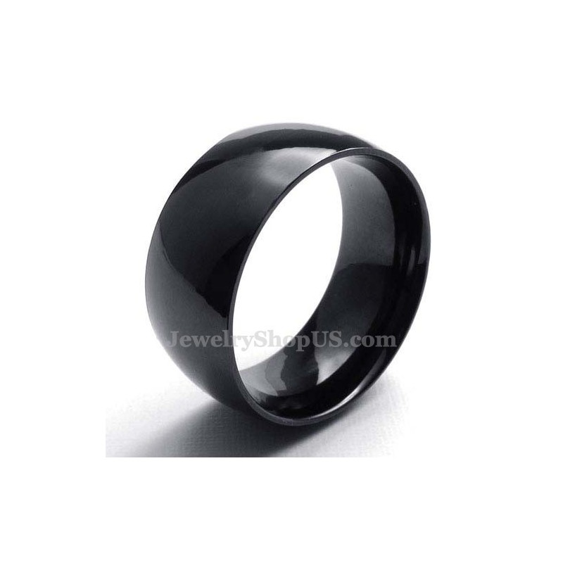 Anillo Liso De Titanio Negro De 10 Mm