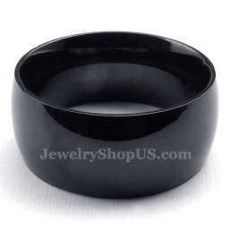 Anillo Liso De Titanio Negro De 10 Mm