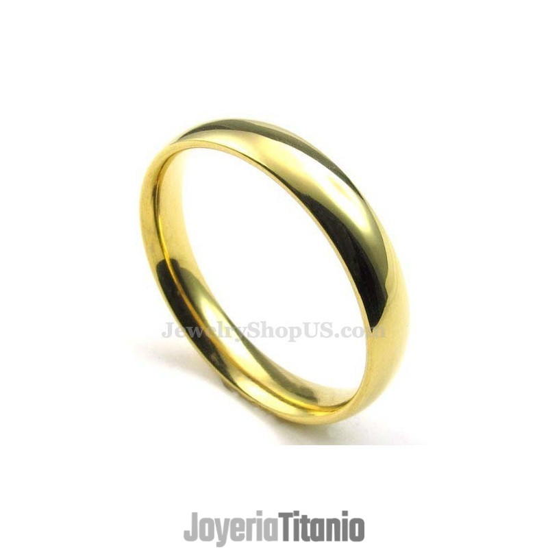 Anillo Redondo De Titanio Y Oro De 4 Mm Anillo Redondo De Titanio Y Oro De 4 Mm