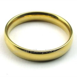 Anillo Redondo De Titanio Y Oro De 4 Mm