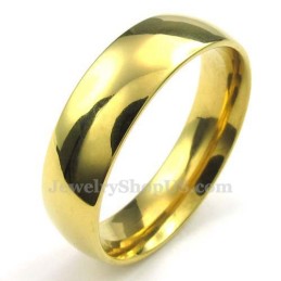 Anillo Redondo De Titanio Dorado De 6 Mm