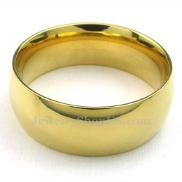 Anillo Redondo De Titanio Y Oro De 8 Mm