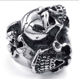 Anillo De Calavera De Titanio