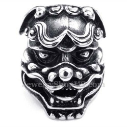 Anillo De Titanio Con Cabeza De León