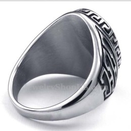 Anillo De Titanio Para Hombre Con Circonita Negra