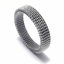 Anillo De Titanio Unisex De Malla De 4 Mm