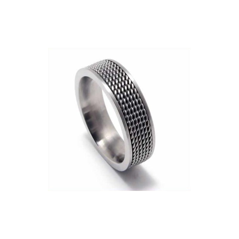 Anillo De Titanio De Malla Para Hombre De 8 Mm