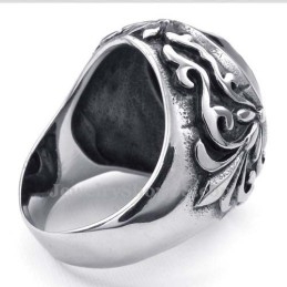 Anillo De Cruz De Titanio Con Circonita Roja