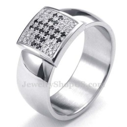 Anillo De Titanio Con Circonita Blanca