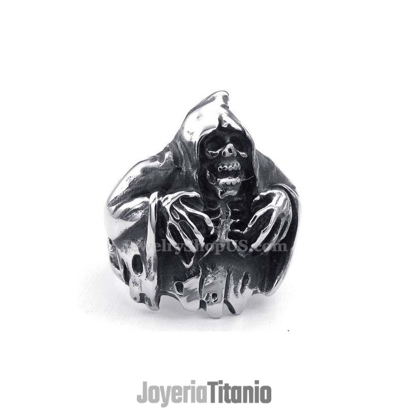 Anillo De Calavera De Titanio