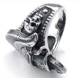 Anillo De Calavera De Caballero De Titanio