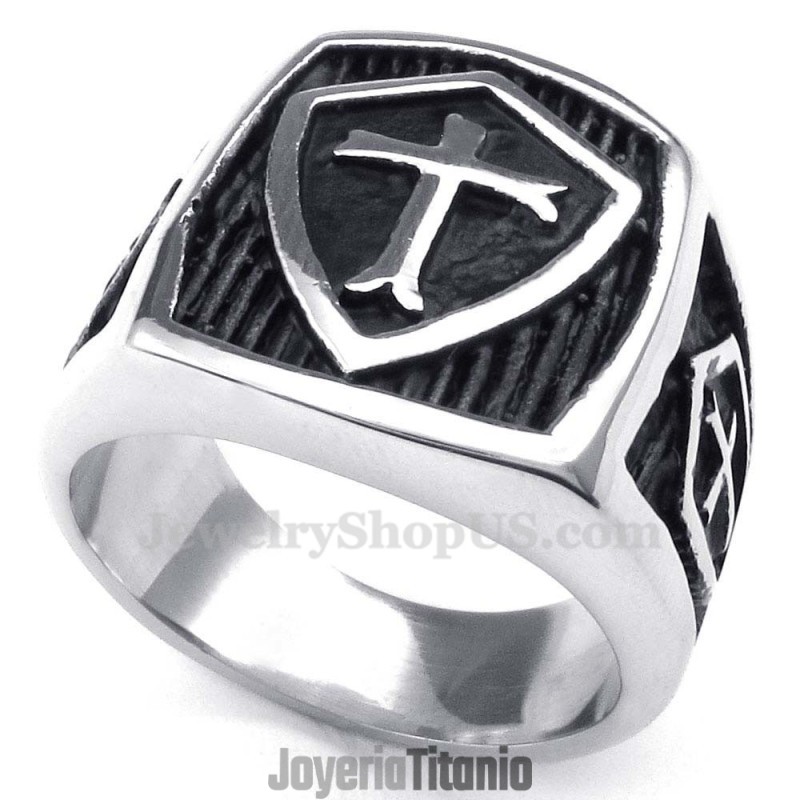 Anillo De Cruz De Titanio