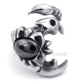 Anillo De Escorpión De Titanio Con Circonita Negra