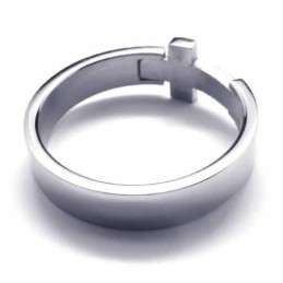 Anillo Unisex De Titanio Con Diamante Cruzado De 8 Mm