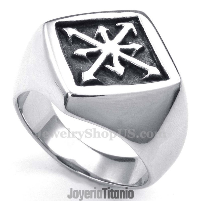 Anillo De Cruz De Flecha De Titanio