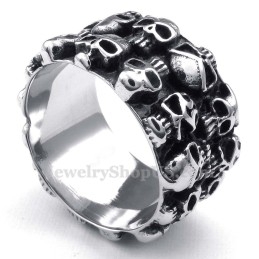 Anillo De Calavera De Titanio Redondo