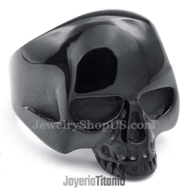 Anillo De Calavera De Titanio Negro Anillo De Calavera De Titanio Negro