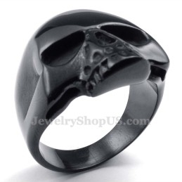 Anillo De Calavera De Titanio Negro