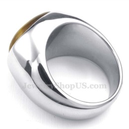 Anillo De Titanio De Moda Para Hombre Con Piedra Ornamental