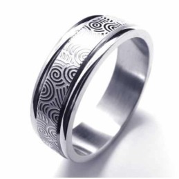 Anillo De Titanio De 6 Mm Con Dos Ranuras