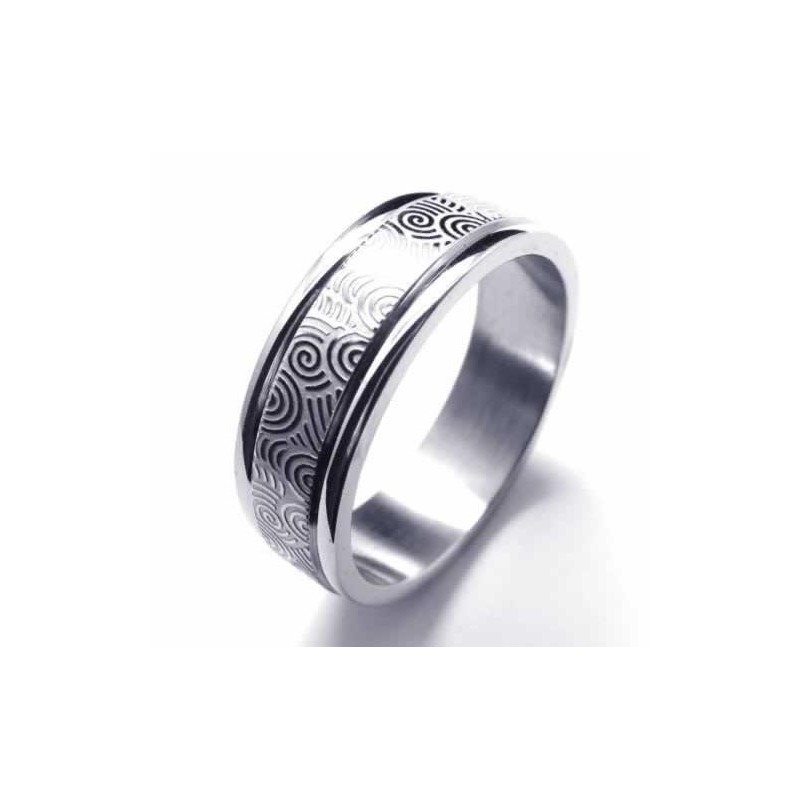 Anillo De Titanio De 6 Mm Con Dos Ranuras Anillo De Titanio De 6 Mm Con Dos Ranuras